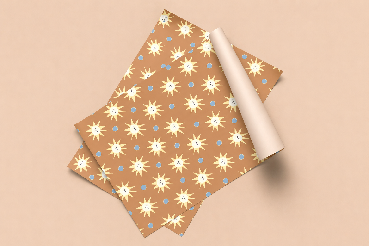 Sonne-Mond Geschenkpapier