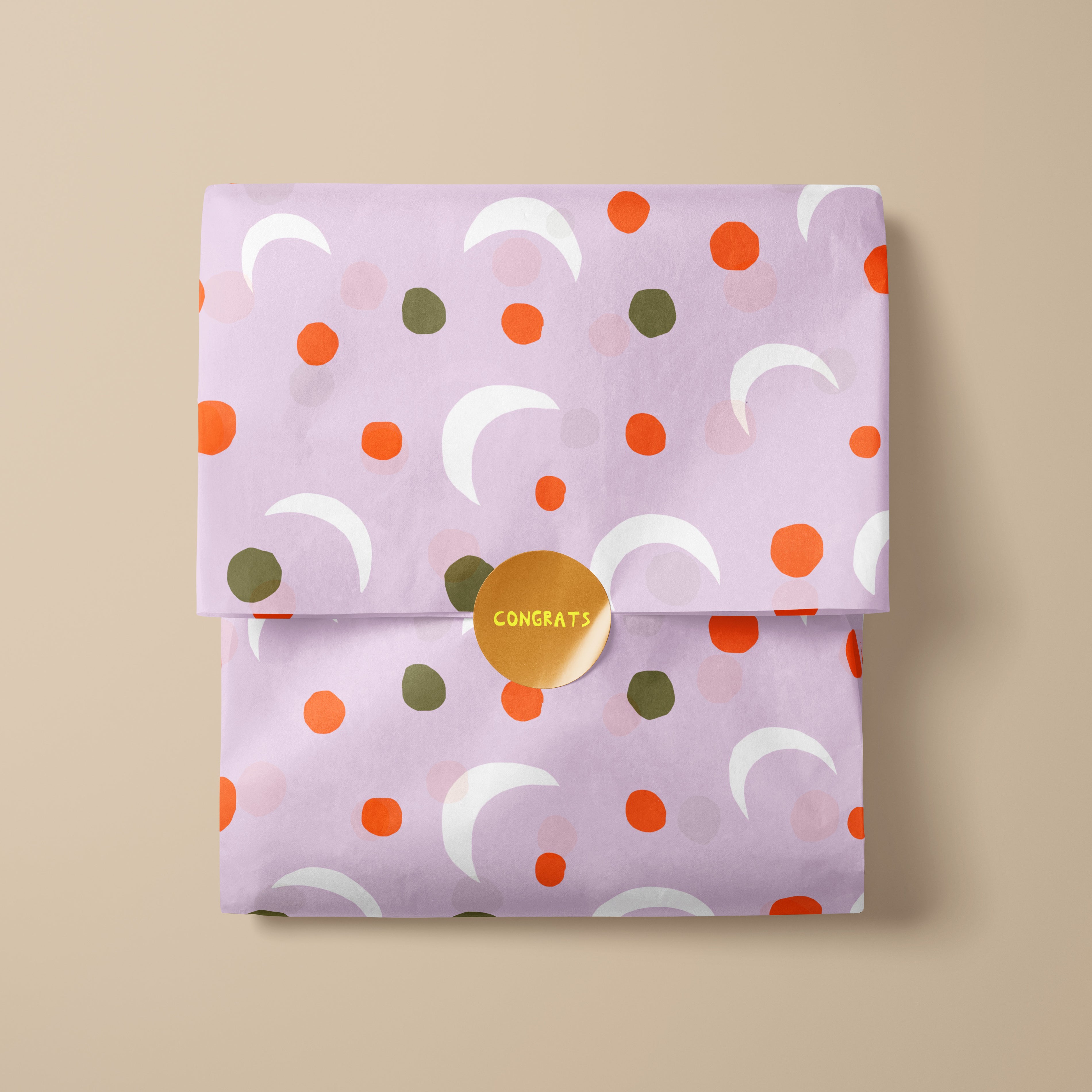Mond-Konfetti Geschenkpapier