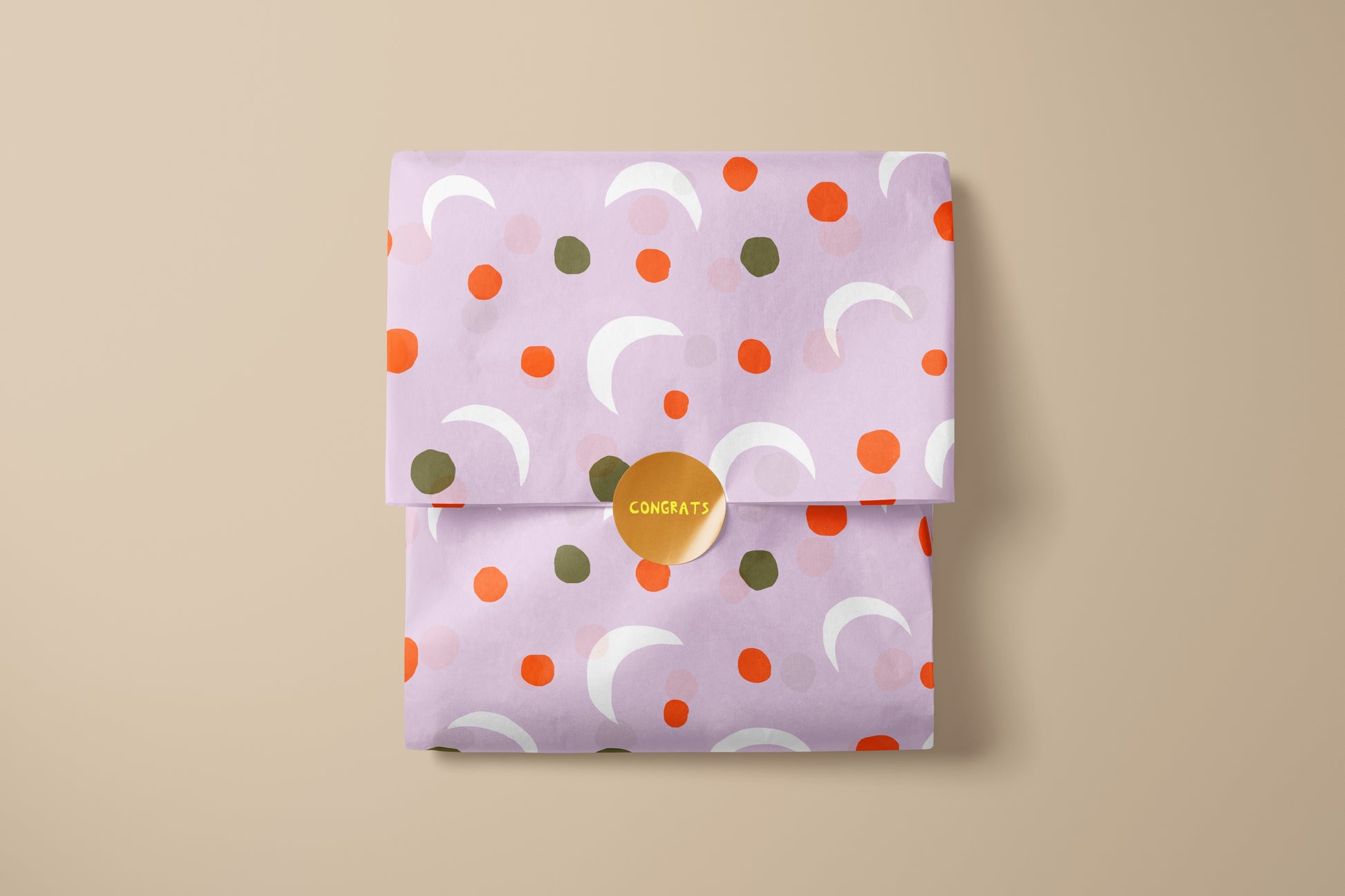 Mond-Konfetti Geschenkpapier